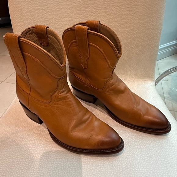 Tecovas Brown Leather Ankle Booties - Picture 2 of 5